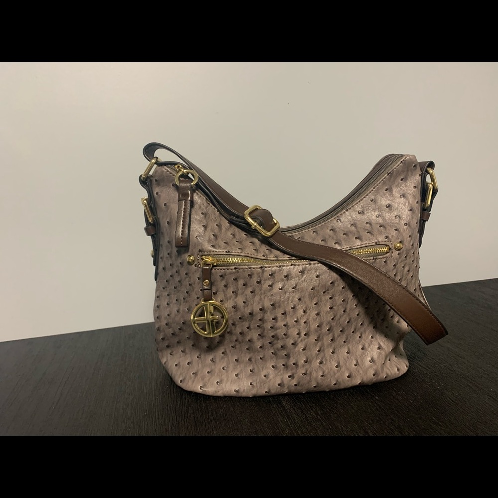Giani Bernini faux ostrich hobo bag